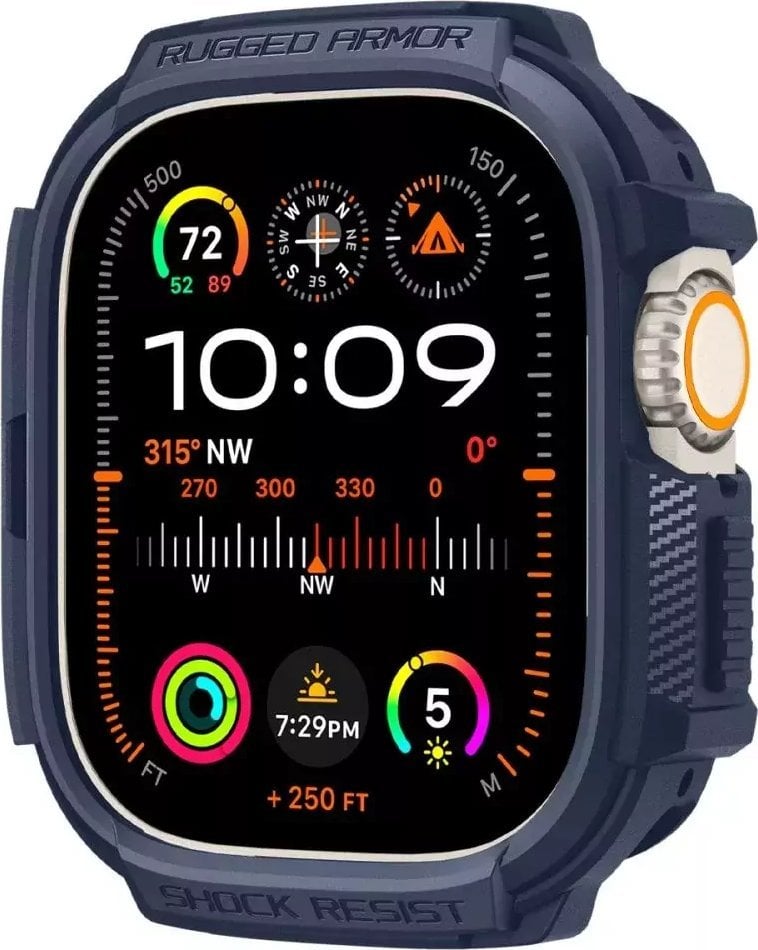 Mbulesë mbrojtëse Spigen Rugged Armor, për Apple Watch Ultra 2 1 49mm, TPU, blu e errët