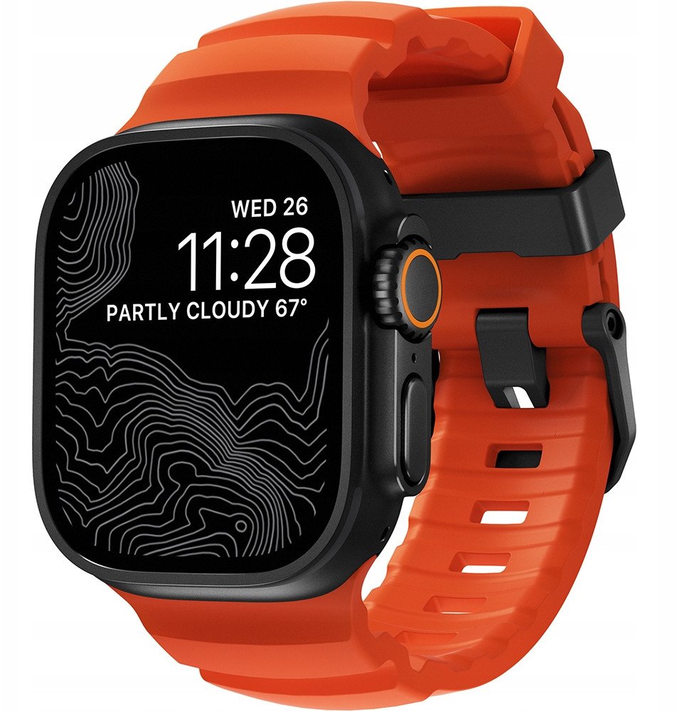 Byzylyk për Apple Watch Rocky Point Band, 46mm 49mm, Magma, me detaje të zeza