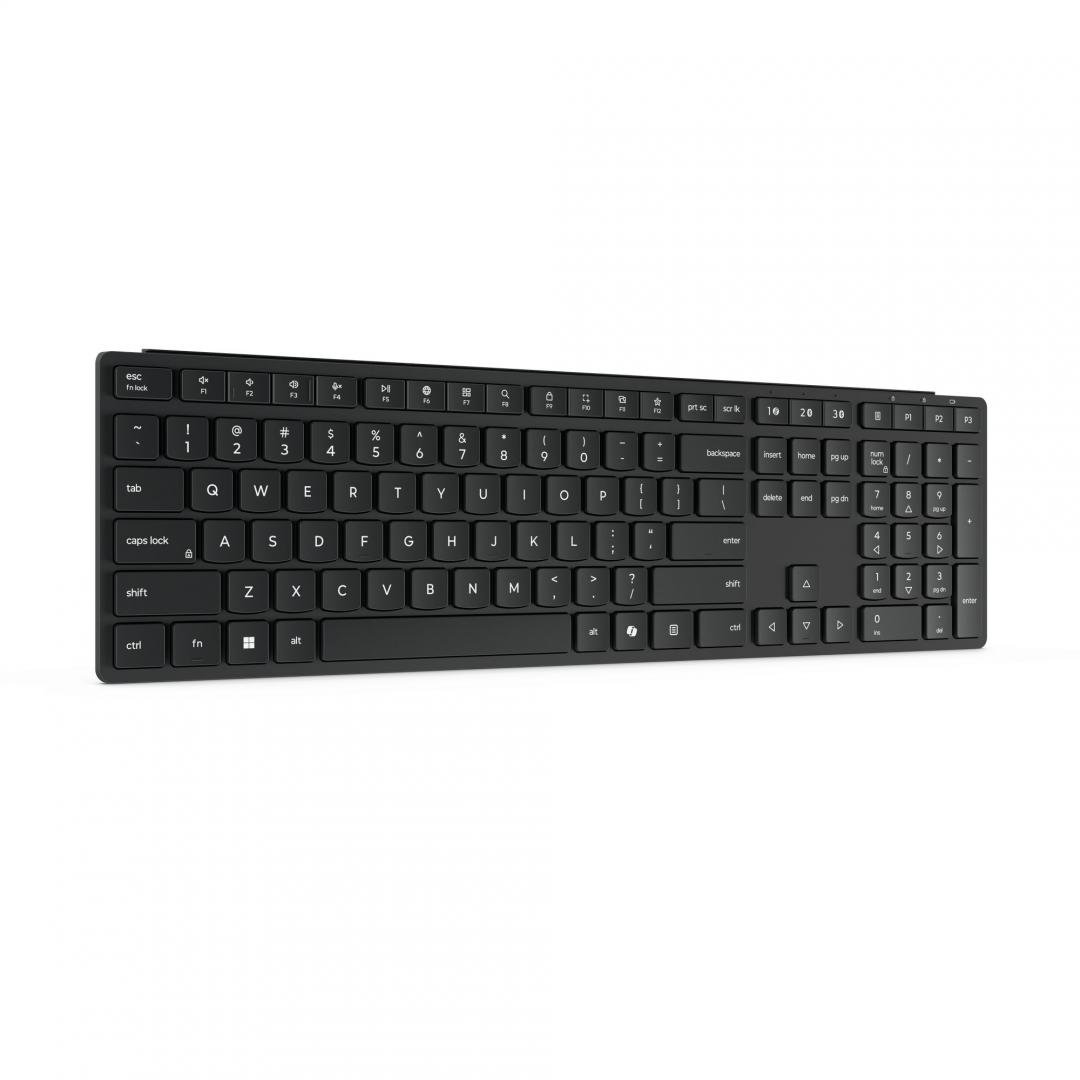 Tastierë wireless Lenovo 6000 Multi Mode Pro, layout anglisht US, e zezë