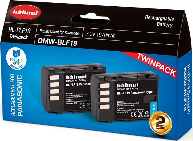 Bateri për kamera Hahnel HL-PLF19 Twin Pack, Li-ion, paketë me 2 copë, e zezë