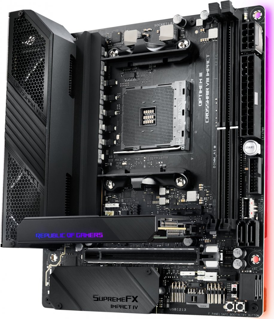 Pllakë Amë Asus ROG CROSSHAIR VIII IMPACT X570 - AM4, DDR4, PCIe 4.0, e zezë