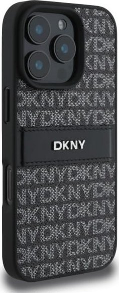 Mbulesë telefoni DKNY PU Leather Repeat Pattern, për iPhone 16 Pro, e zezë