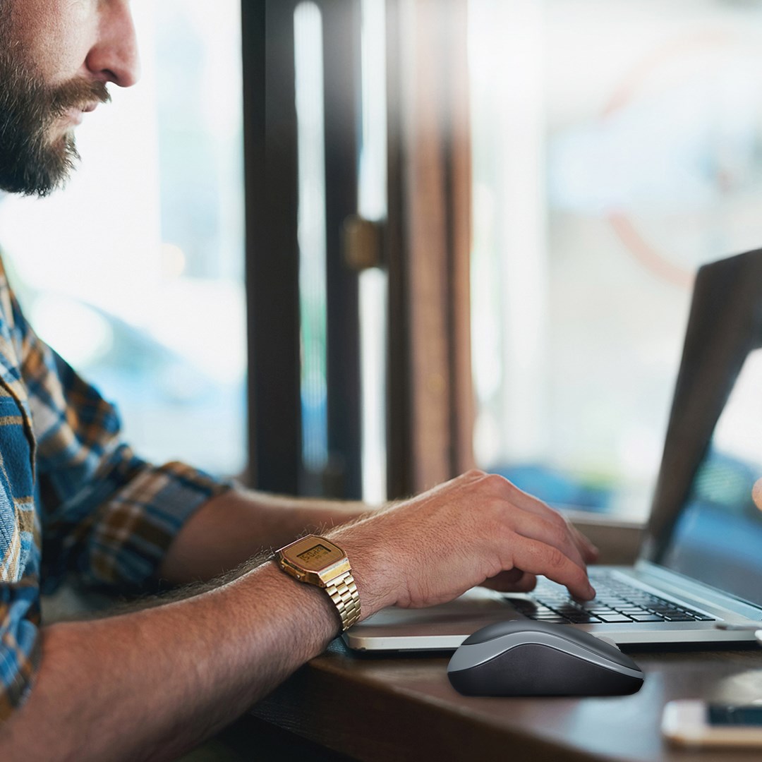 Maus Logitech M185, RF Wireless, i hirtë