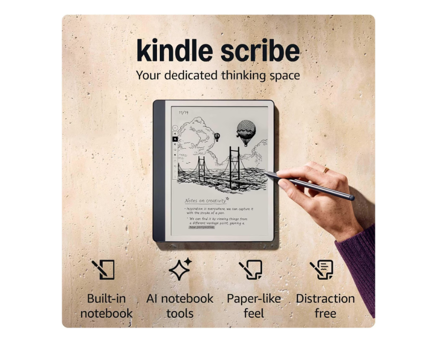 Lexues elektronik Amazon Kindle Scribe, Premium Pen, 16GB, 2024, tungsten