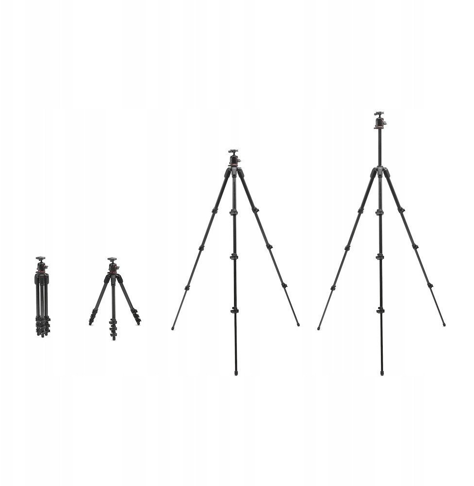 Stativ fotografik Manfrotto 055 CF Kit, fibër karboni, kokë XPRO Ball Head, i zi