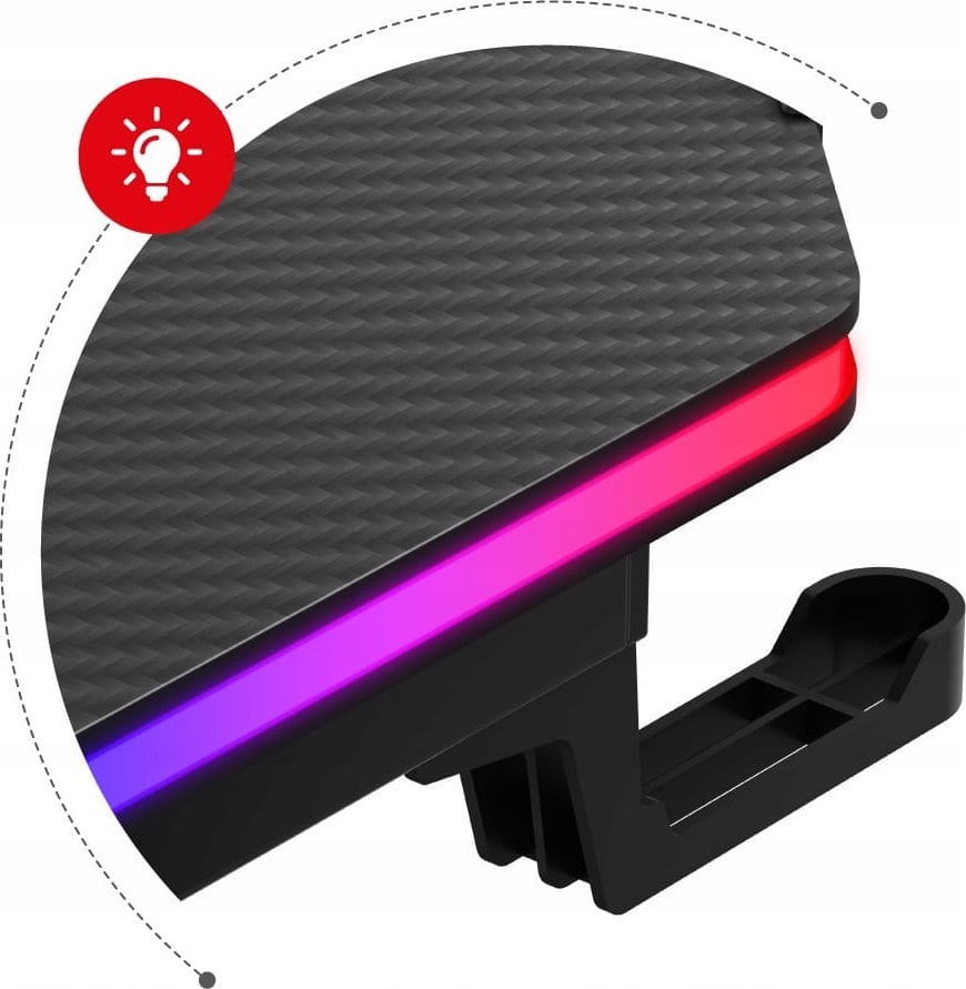 Tavolinë gaming Huzaro Hero 3.3 RGB, LED RGB, me mbajtëse aksesorësh, e zezë 2