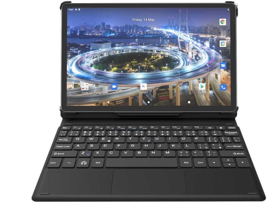 Mbulesë me tastierë iGET K206, për tablet iGET SMART L206, lidhje Pogo, e zezë