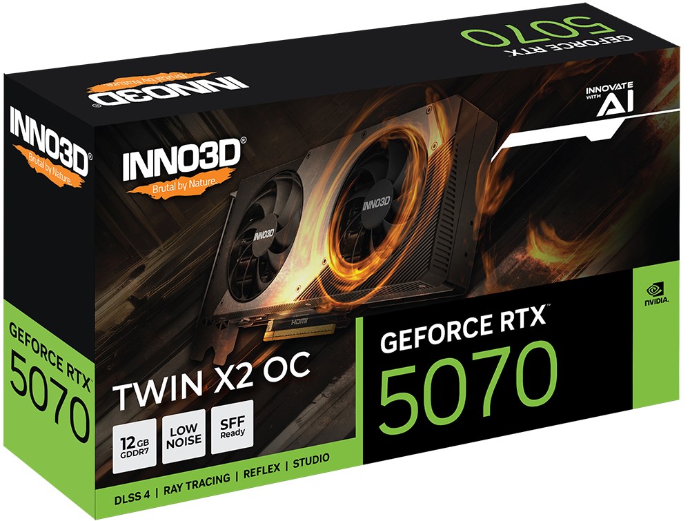 Kartelë grafike Inno3D GeForce RTX 5070 TWIN X2 OC NVIDIA 12 GB GDDR7