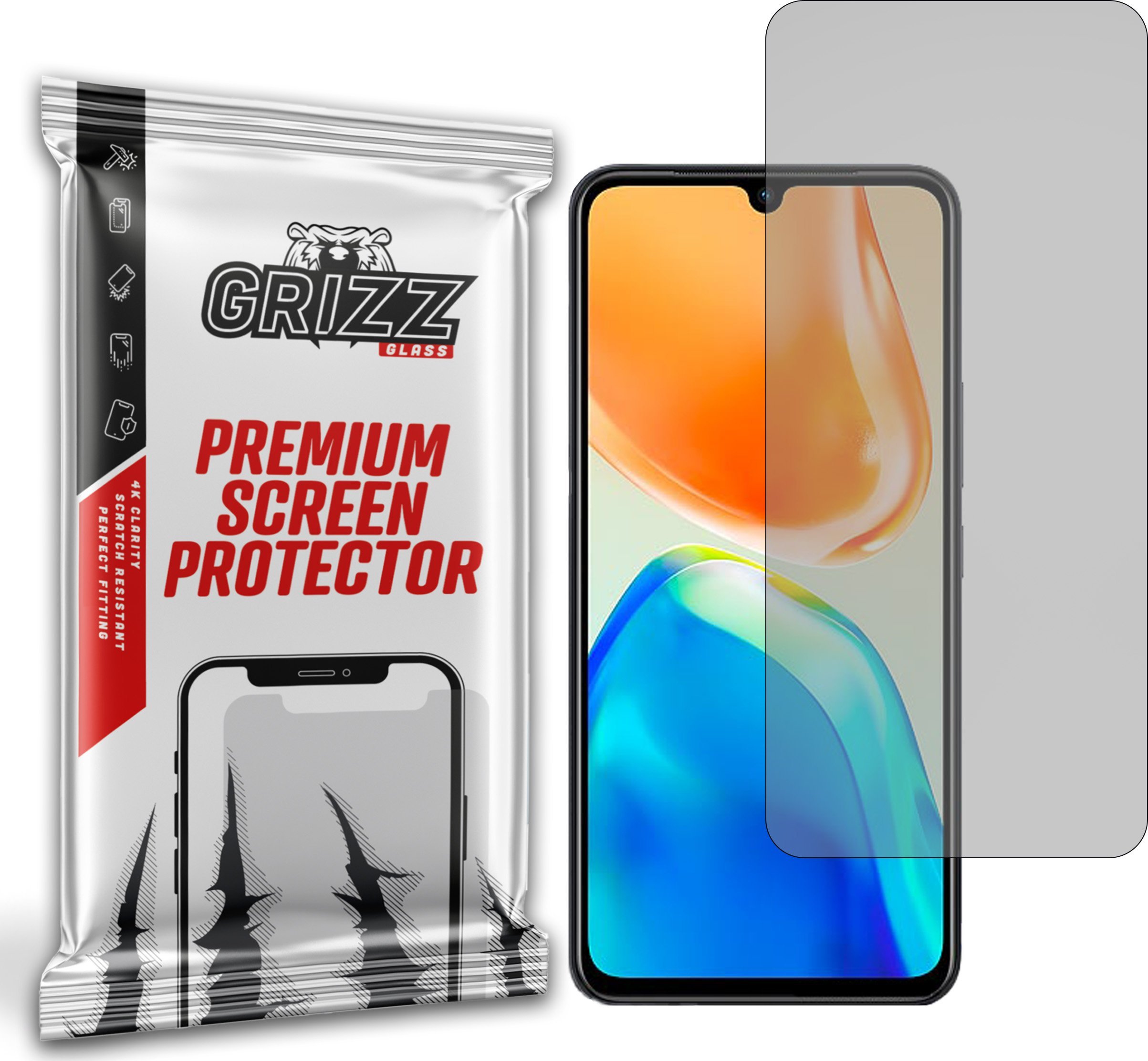 Folie mbrojtëse mat GrizzGlass për Vivo V25e, kundër reflektimit, transparente