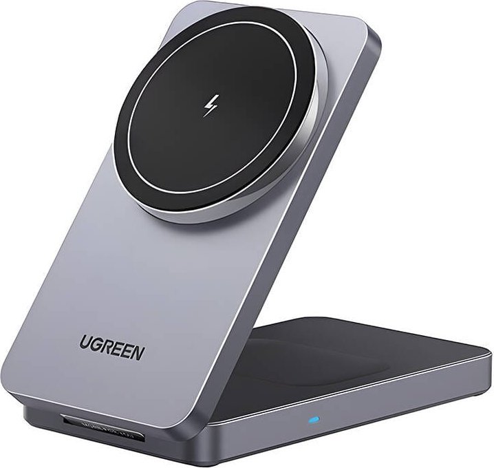 Karikues wireless UGREEN 2 in 1, magnetik, 20W, i bardhë