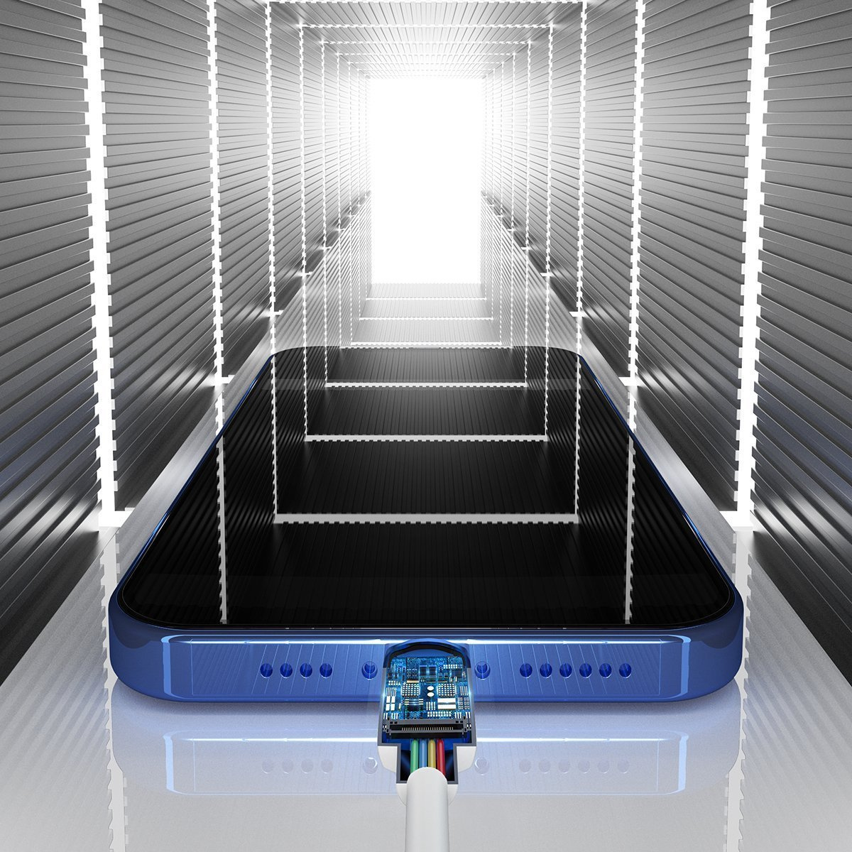 Kabllo USB Baseus Lightning, 2x USB A, 1.5 m, e bardhë