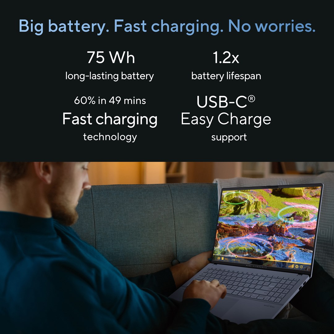 Laptop ASUS Vivobook S, 16", Intel 155H, 32 GB RAM, 1 TB SSD, i kaltër