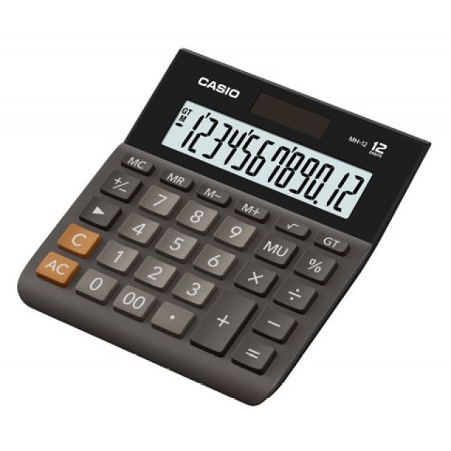 Kalkulator Casio MH 12 BK S, 12 shifra, ekran i madh, i zi