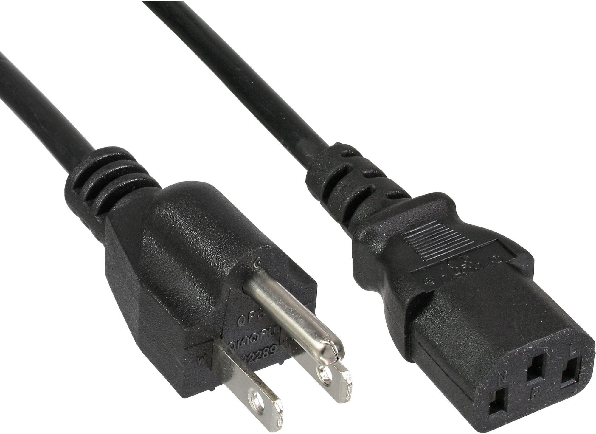Kabllo rryme InLine Power Cable, USA male në IEC C13 3pin, 18 AWG, 3m, e zezë