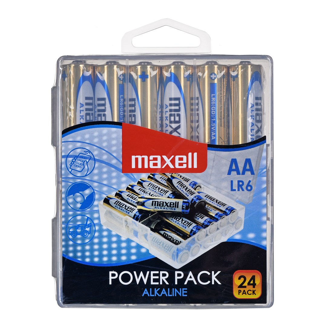 Bateri alkaline Maxell AA R6, paketim 24 copë