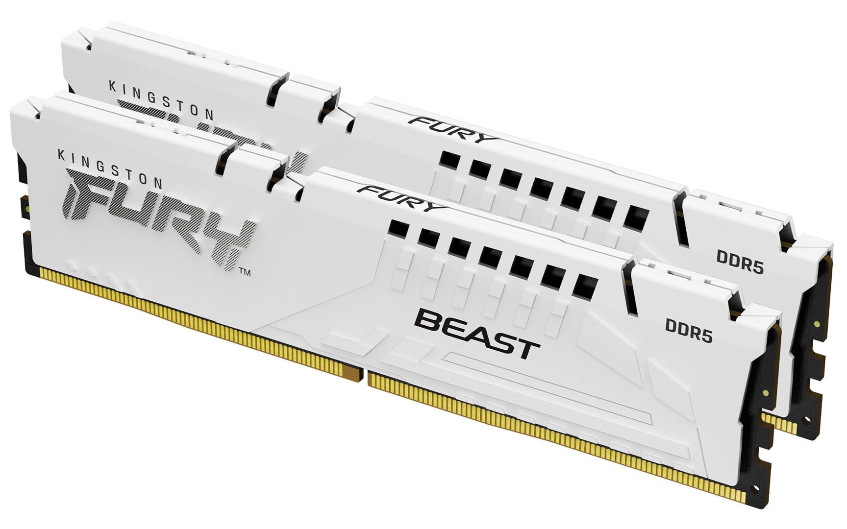 Memorie Kingston Fury Beast, 32GB (2x16GB), DDR5, 5200MT/s, CL40, e bardhë