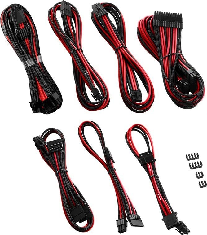 Set kabllosh CableMod C-Series PRO ModMesh 12VHPWR për Corsair RM RMi RMx, PCIe 5.0, i zi e kuq