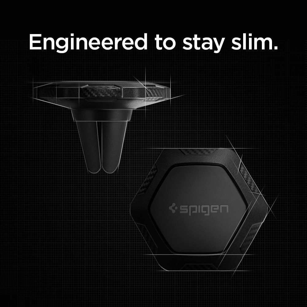 Mbajtëse magnetike për veturë Spigen QS11, universale, rrotullim 360°, e zezë
