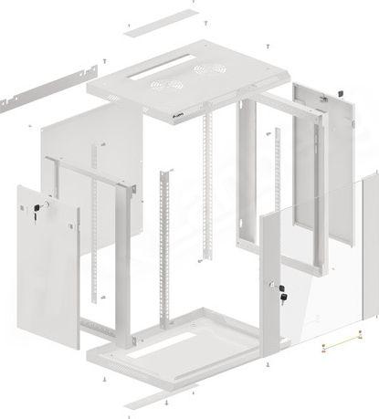 Kabinet Lanberg WF01-6412-10S, 19", 12U, i hirtë