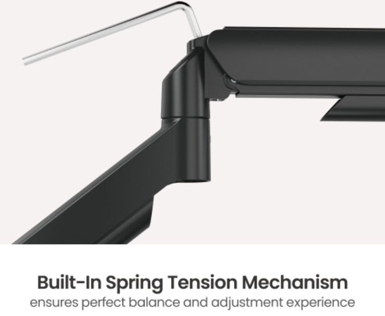 Krah monitori ESTUFF Single Gas Spring, VESA, një monitor, i zi
