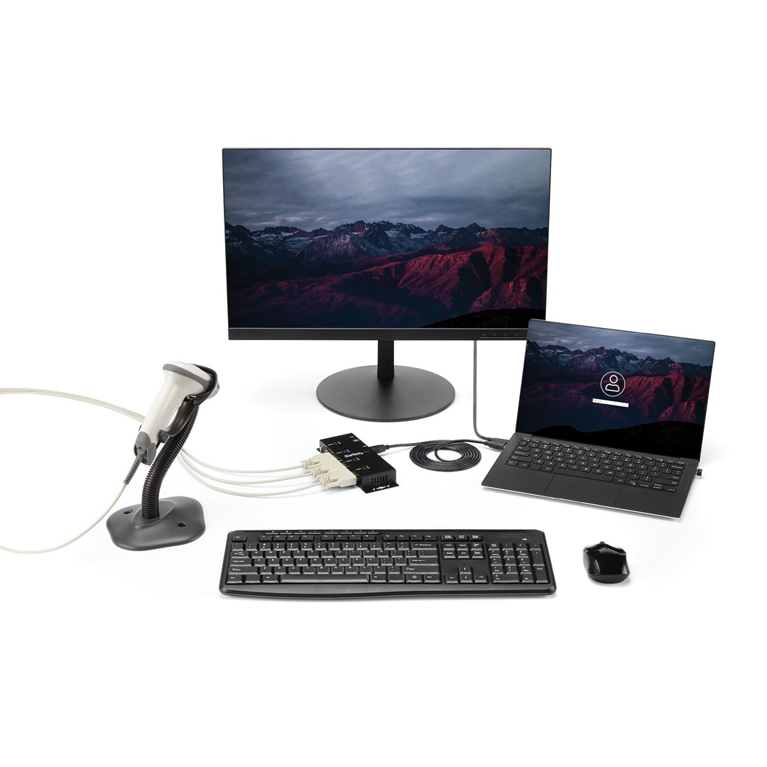 Përshtatës StarTech 4xDB9 në USB-B, RS232, FTDI FT4232HL, metalik