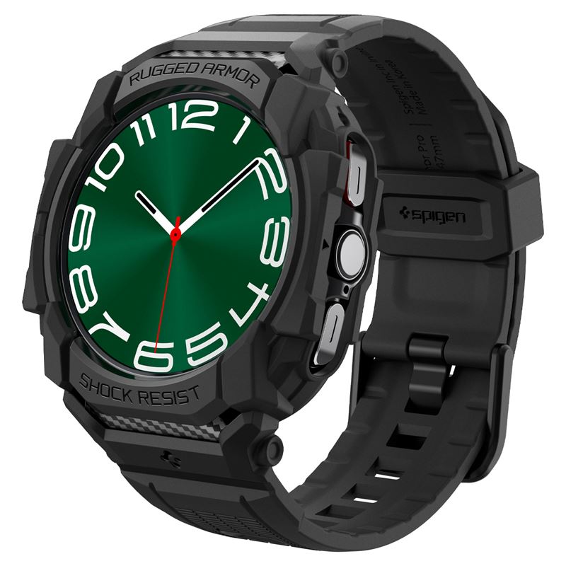 Mbrojtëse dhe rrip Spigen Rugged Armor Pro për Galaxy Watch Ultra, 47mm, e zezë