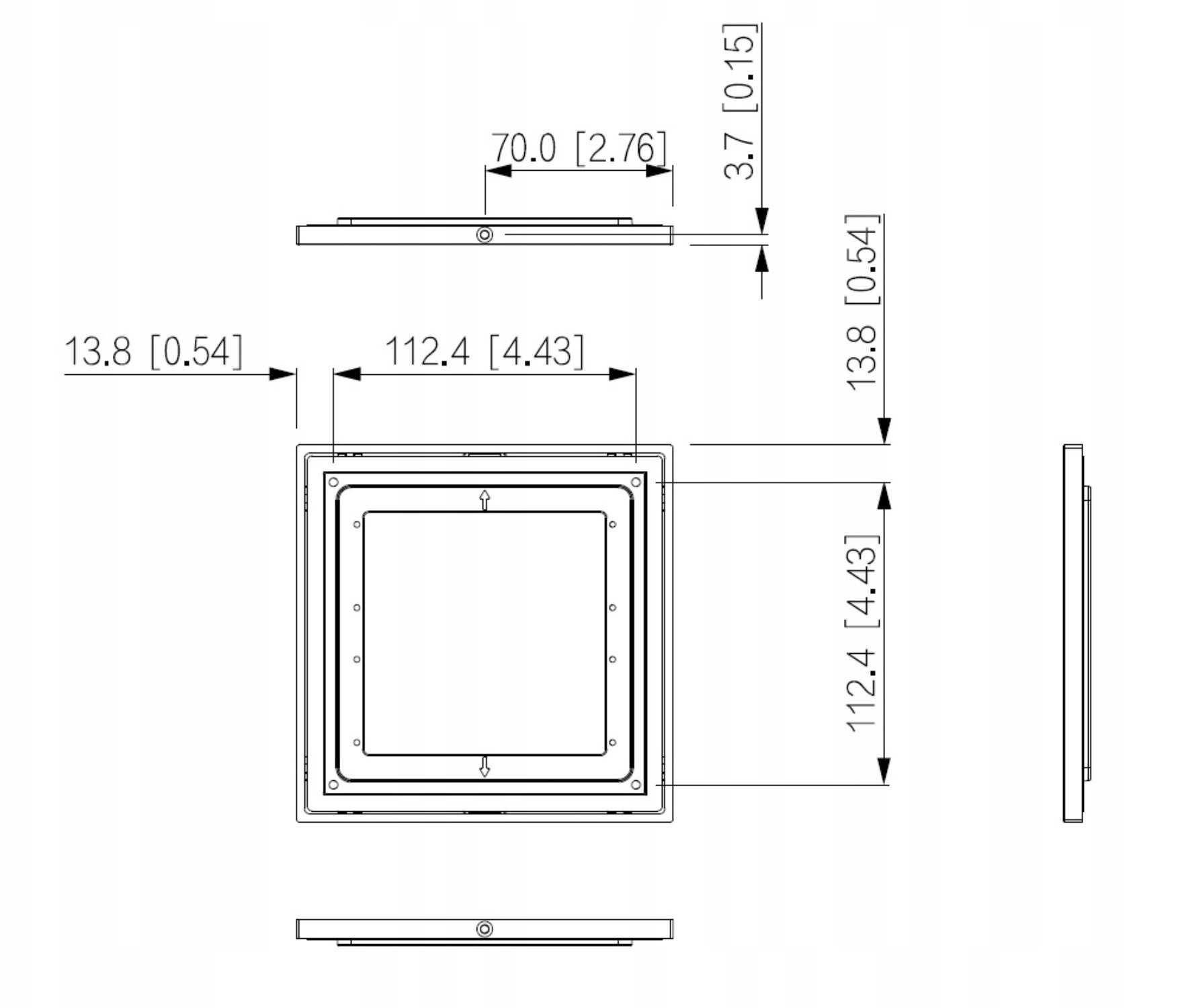 Panel montimi për interfon Dahua VTM78, alumini, i zi