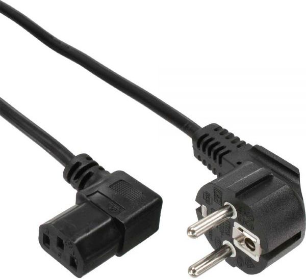 Kabllo rryme InLine C13 me kënd të djathtë, 1.8m, e zezë