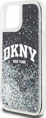 Mbështjellës telefoni DKNY Liquid Glitter Arch Logo, për iPhone 11, plastikë, i zi