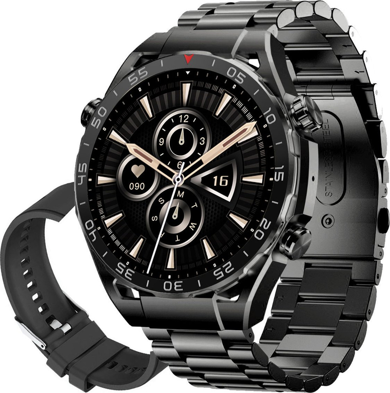 Smartwatch Gravity GT13, ekran inteligjent, monitorim aktiviteti, i zi