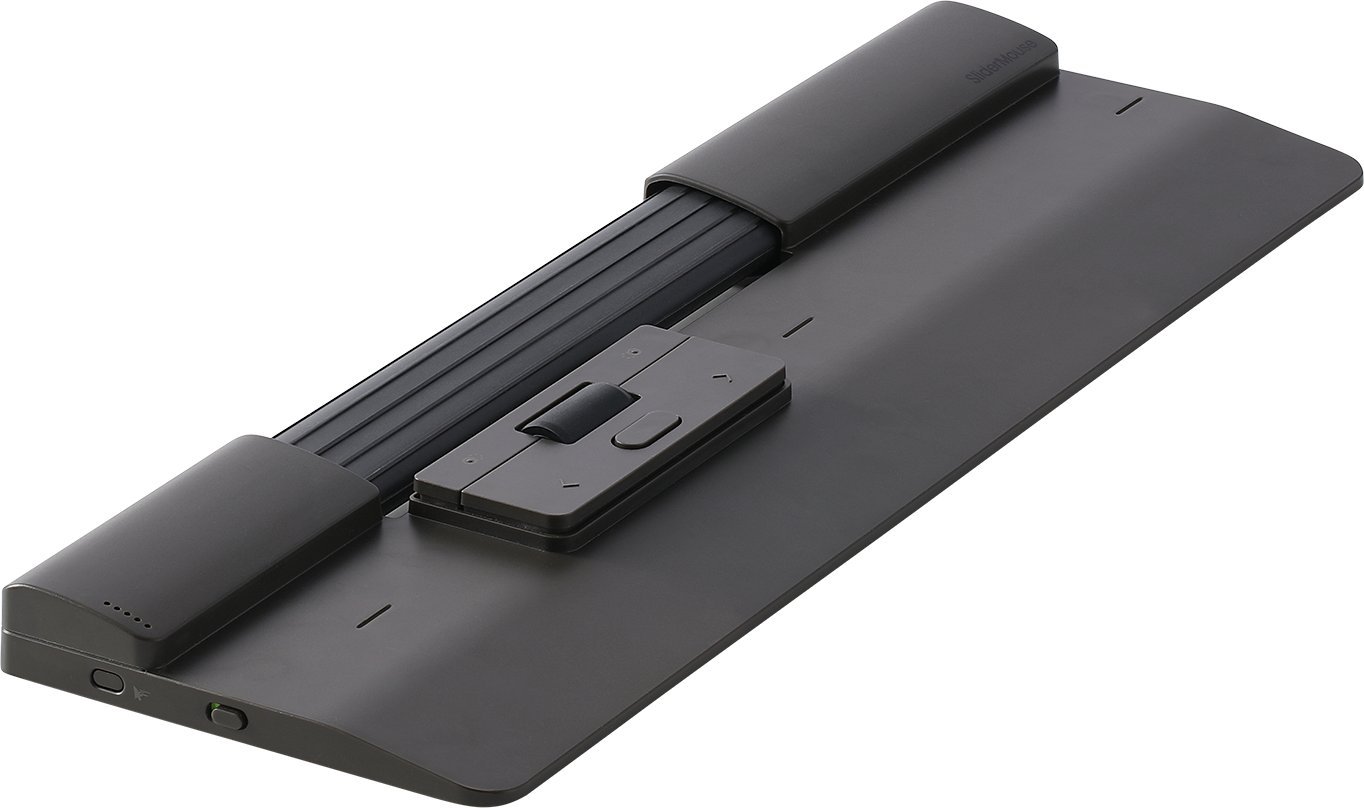 Maus ergonomik Contour Design SliderMouse Pro Wireless, me mbështetëse të zgjatur për kyçe, pa tela, gri e hapur