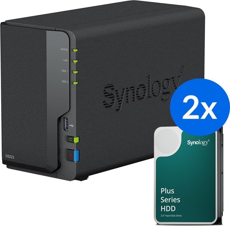 Server NAS Synology DiskStation DS223, 8TB, 2 slote, i zi