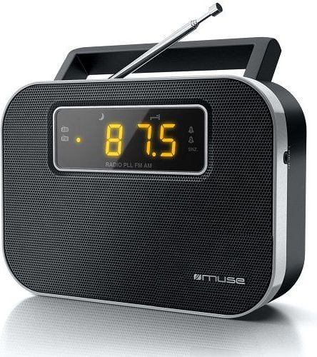 Radio portative Muse M-081R, 2 banda PLL, funksion alarmi, e zezë