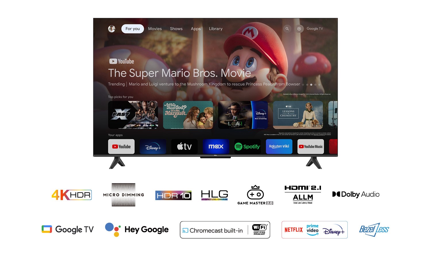 Televizor TCL P655 55P655, 55", 4K LED, Google TV