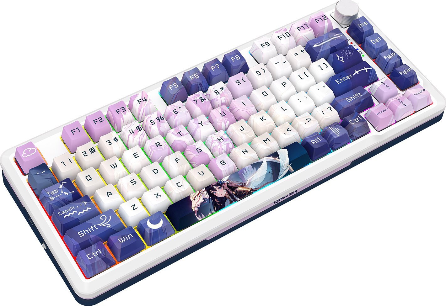Tastierë gaming Redragon K681ACG RGB Pro Cyrus, wireless Bluetooth 2.4 GHz, English US, e bardhë