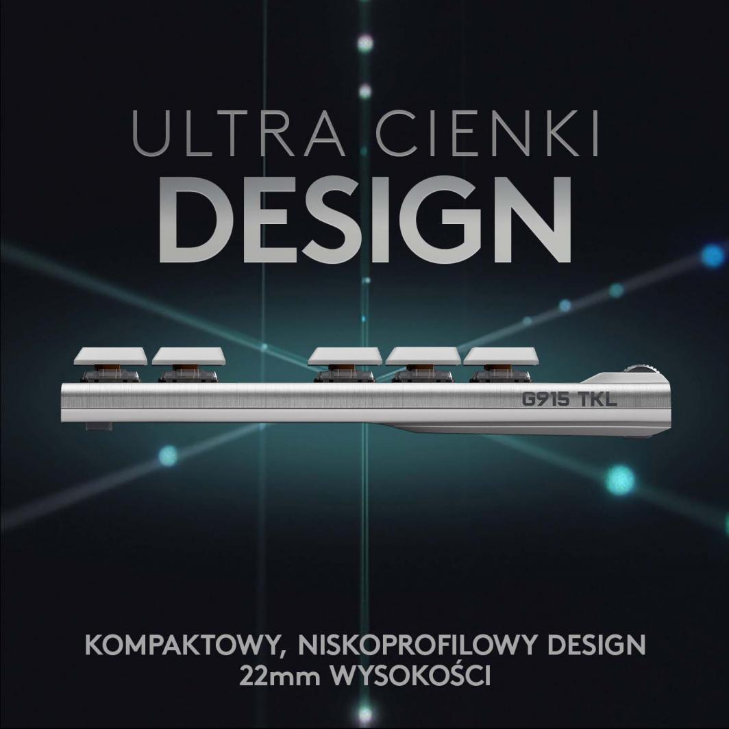 Tastierë Logitech G915 TKL Tactile (920-009664), e bardhë