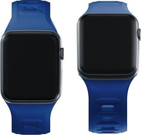 Rrip ore 3mk Silicone Watch Strap, për Apple Watch 42 44 45 49 mm, silikon, blu