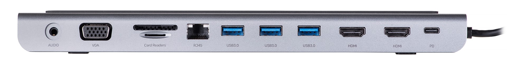 Qendër USB-C UNITEK D1022B, 4K@30Hz, 100W, e hirtë