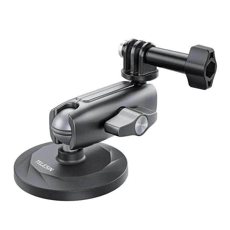 Mbajtëse magnetike me vakum për kamera aksioni Telesin, për Insta360 Go3, metalike, e zezë