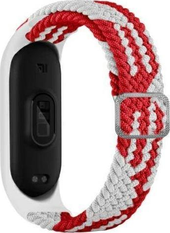 Rrip dore Beline Textile për Xiaomi Mi Band 3/4, tekstil, e kuqe e bardhë