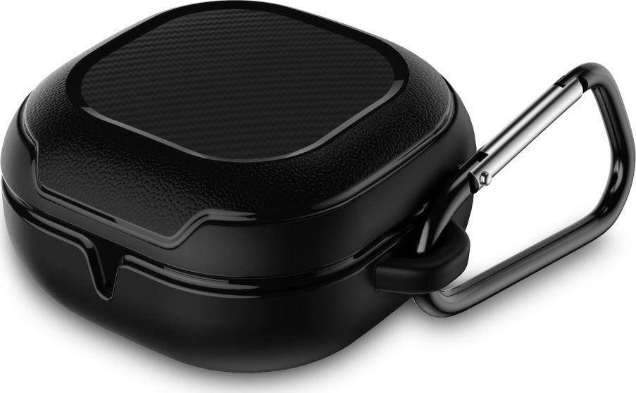 Mbulesë Tech-Protect Rough Carbon për Samsung Galaxy Buds 2 Pro 2 Live Pro, termoplastike, me karabinë, e zezë