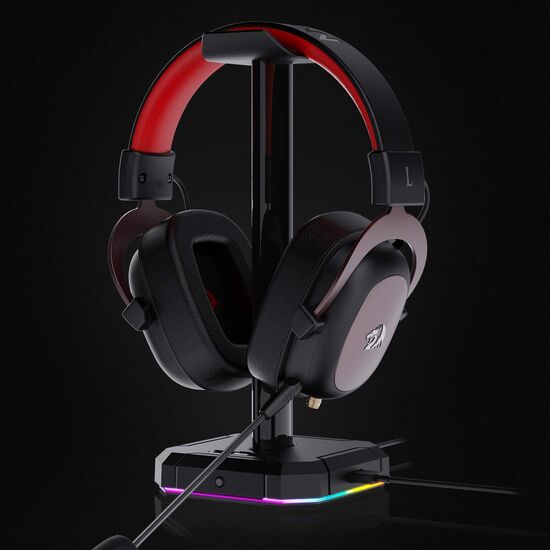 Mbajtëse Kufjesh Redragon Scepter Pro HA300 – (4x USB 2.0, RGB, Bazë Antirrëshqitëse)