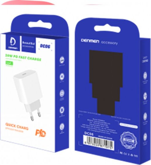 Karikues Denmen DC06, USB C, 3.6A, i bardhë