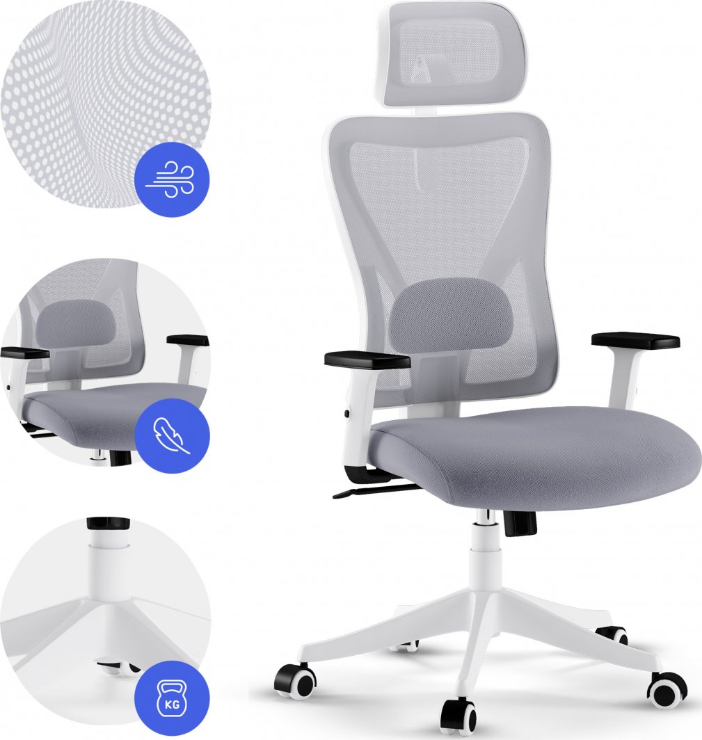 [OUTLET] Karrige për zyrë SENSE7 Tone, e hirtë/ bardhë