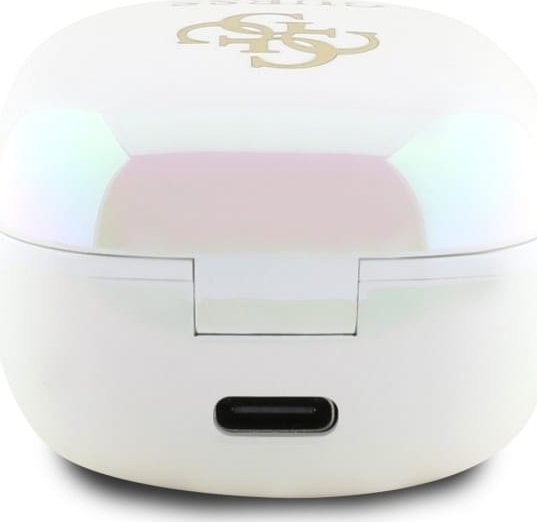 Kufje Bluetooth Guess 4G Printed Logo TWS, Bluetooth 5.3, me kuti karikimi, të bardha