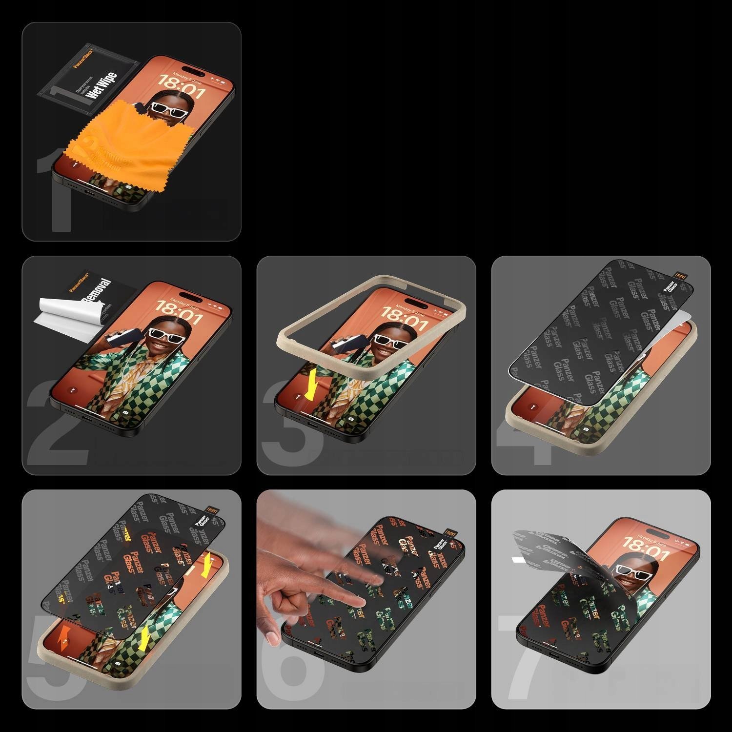 Mbrojtëse ekrani PanzerGlass Ultra Wide Fit Privacy, për Samsung Galaxy A35 5G, xham mbrojtës transparant