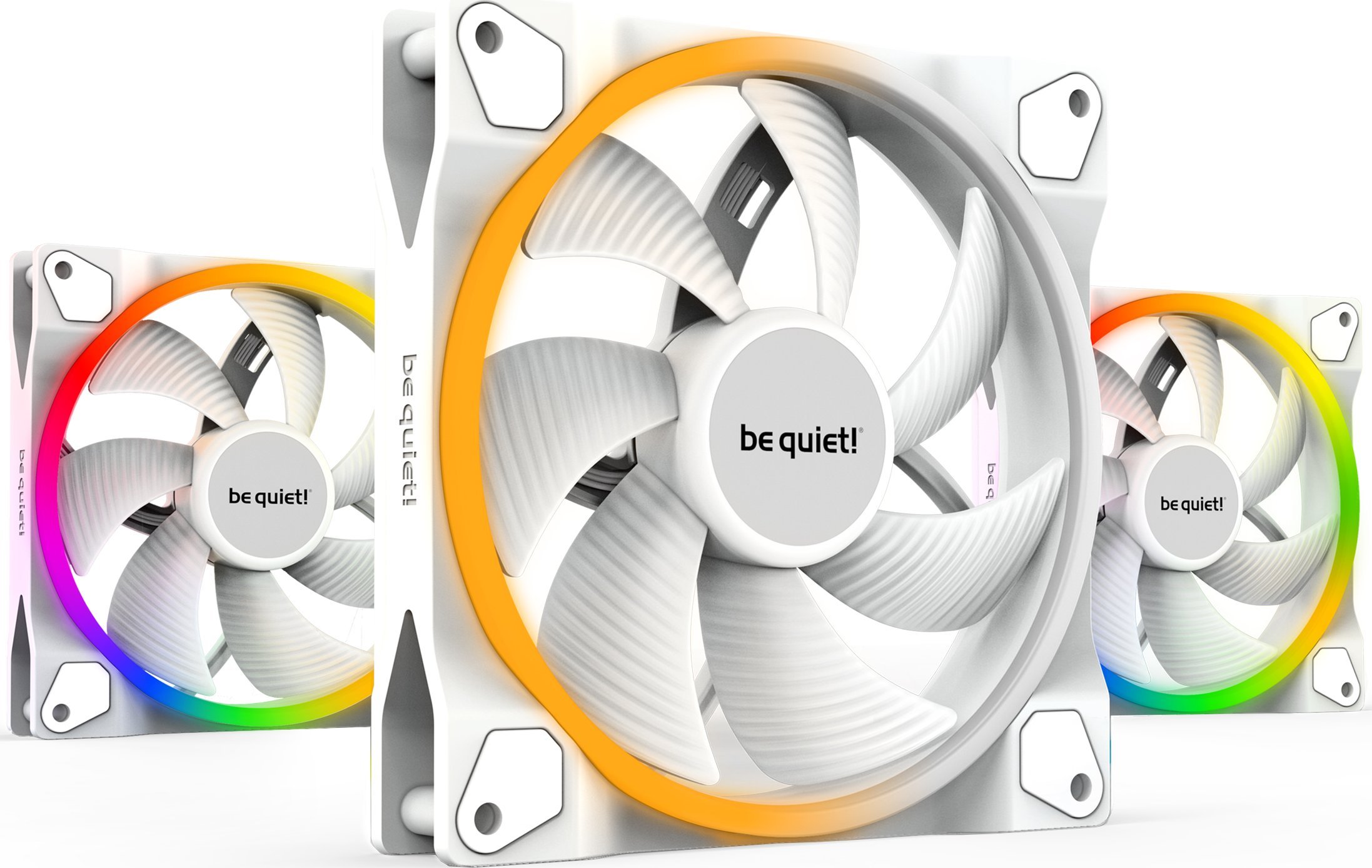 Вентилатор PC be quiet! Light Wings BL102, 140mm PWM, ARGB, бел сет 3 парчиња