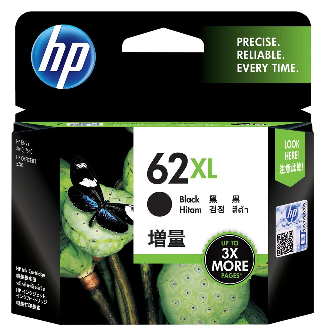 Ngjyrë për printer HP 62XL, 600 faqe, e zezë