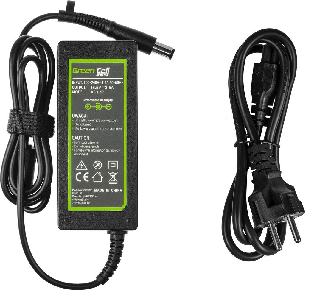 Karikues për tablet Green Cell PRO HP 18.5V | 3.5A | 65W  | 7.4-5.0mm