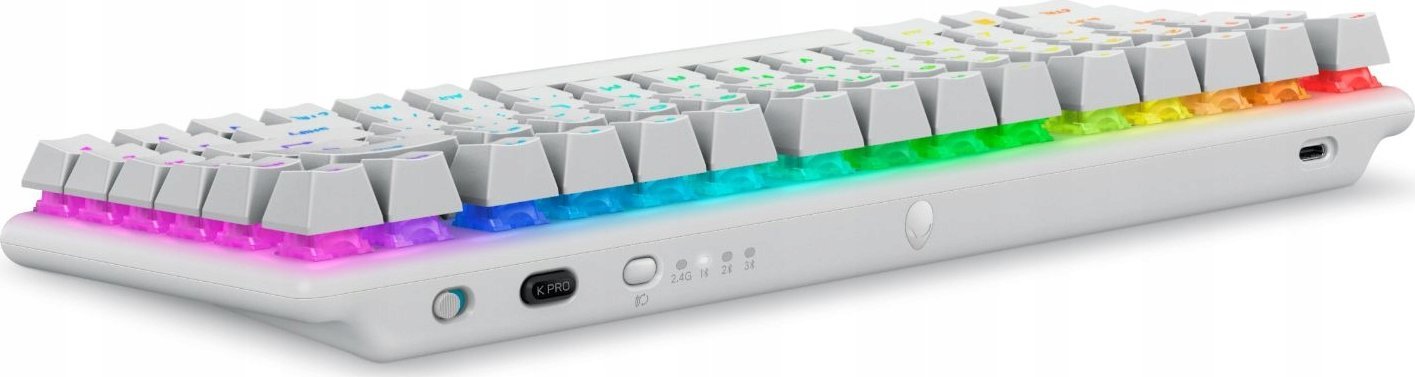 Tastierë gaming Alienware Pro Wireless, 75%, USB RF Bluetooth, e bardhë